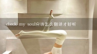 check my soul应该怎么翻译才好听