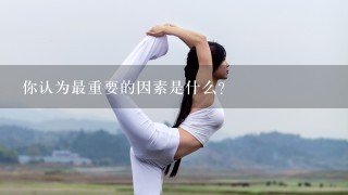 你认为最重要的因素是什么？